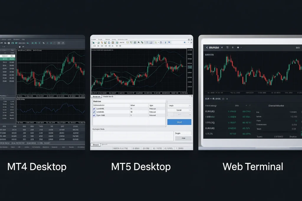 Comparison of Exness MT4, MT5 and Web Terminal interfaces for Indian traders